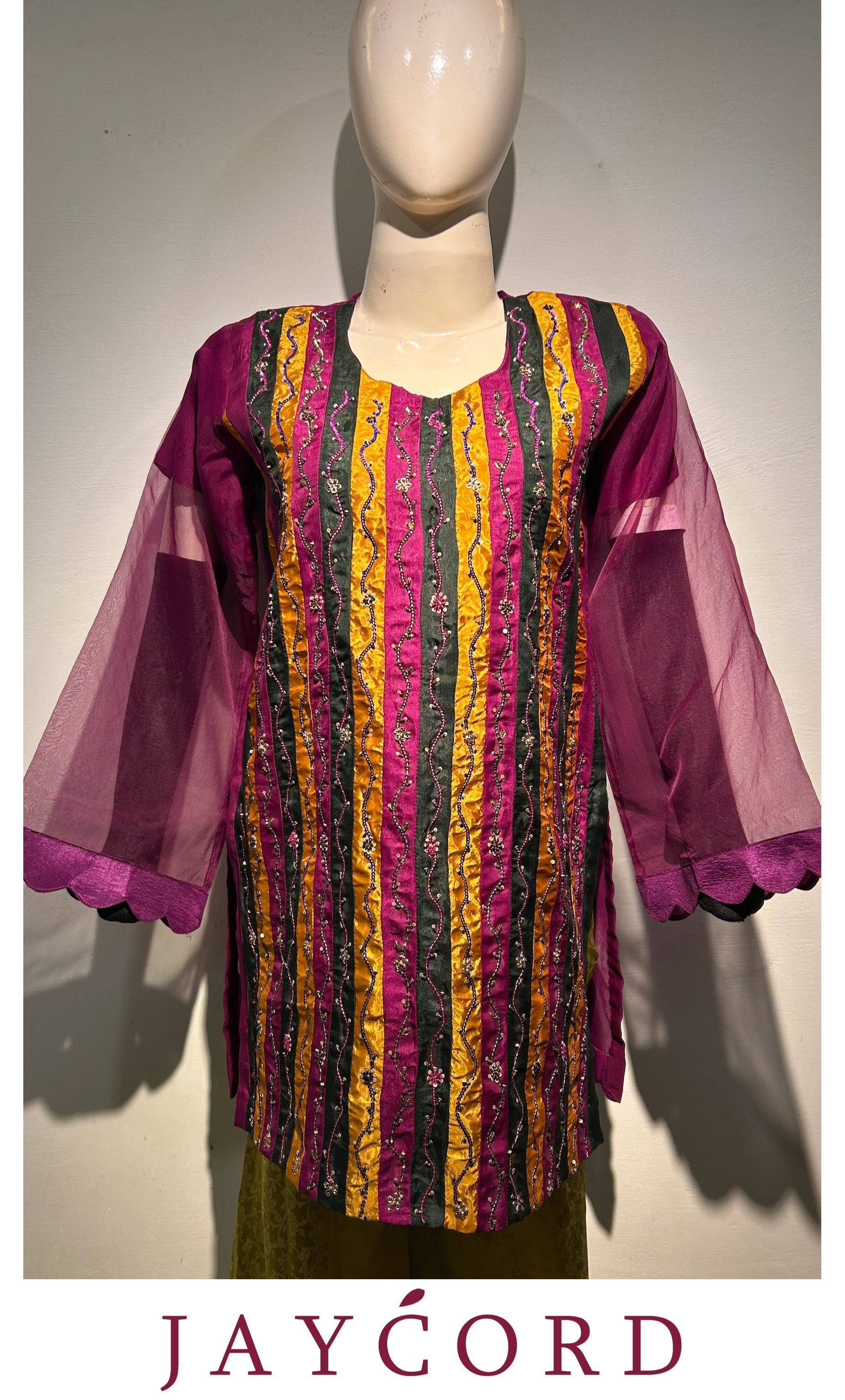 Silk stripes’ multi magenta