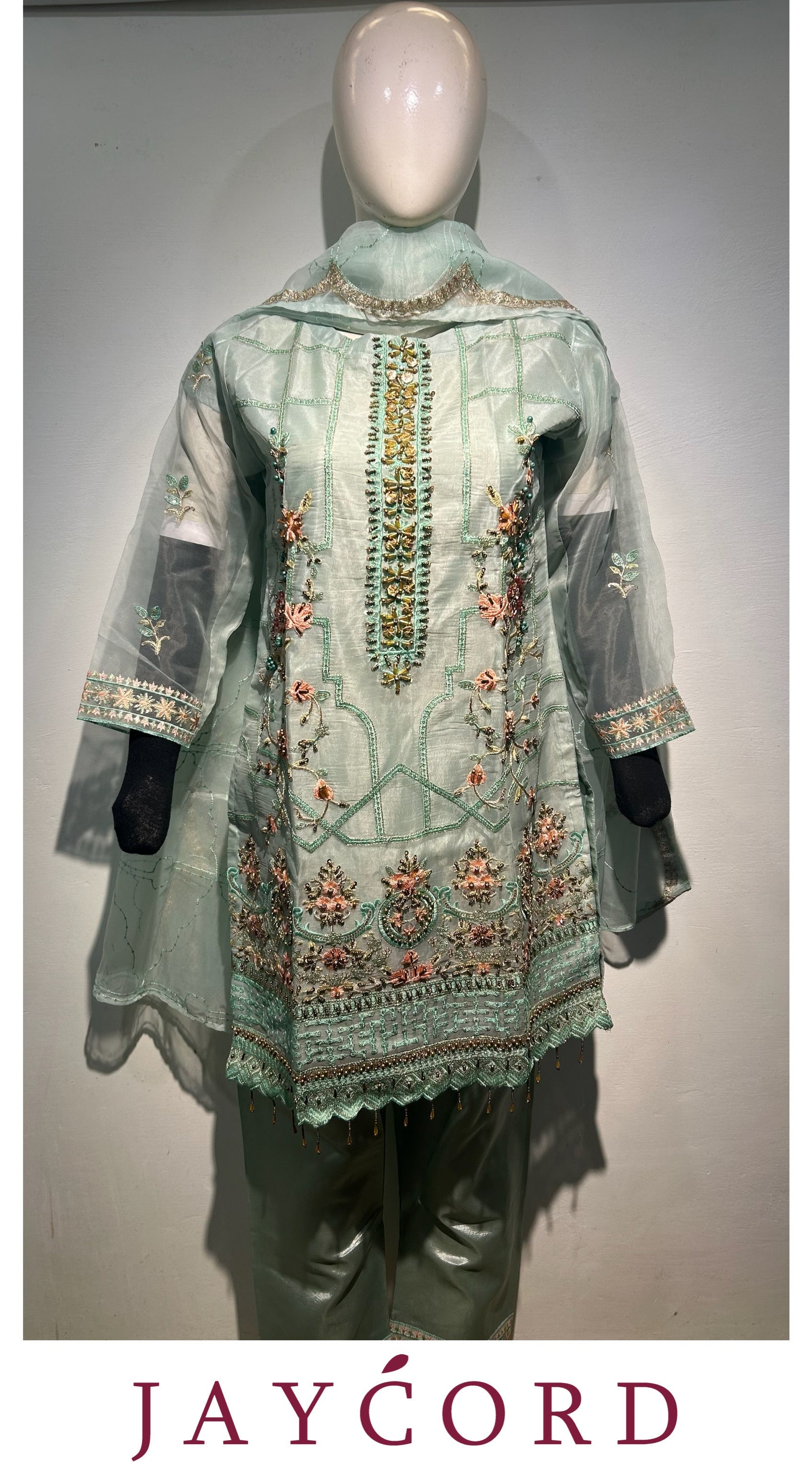 Organza’ seagreen 3pc