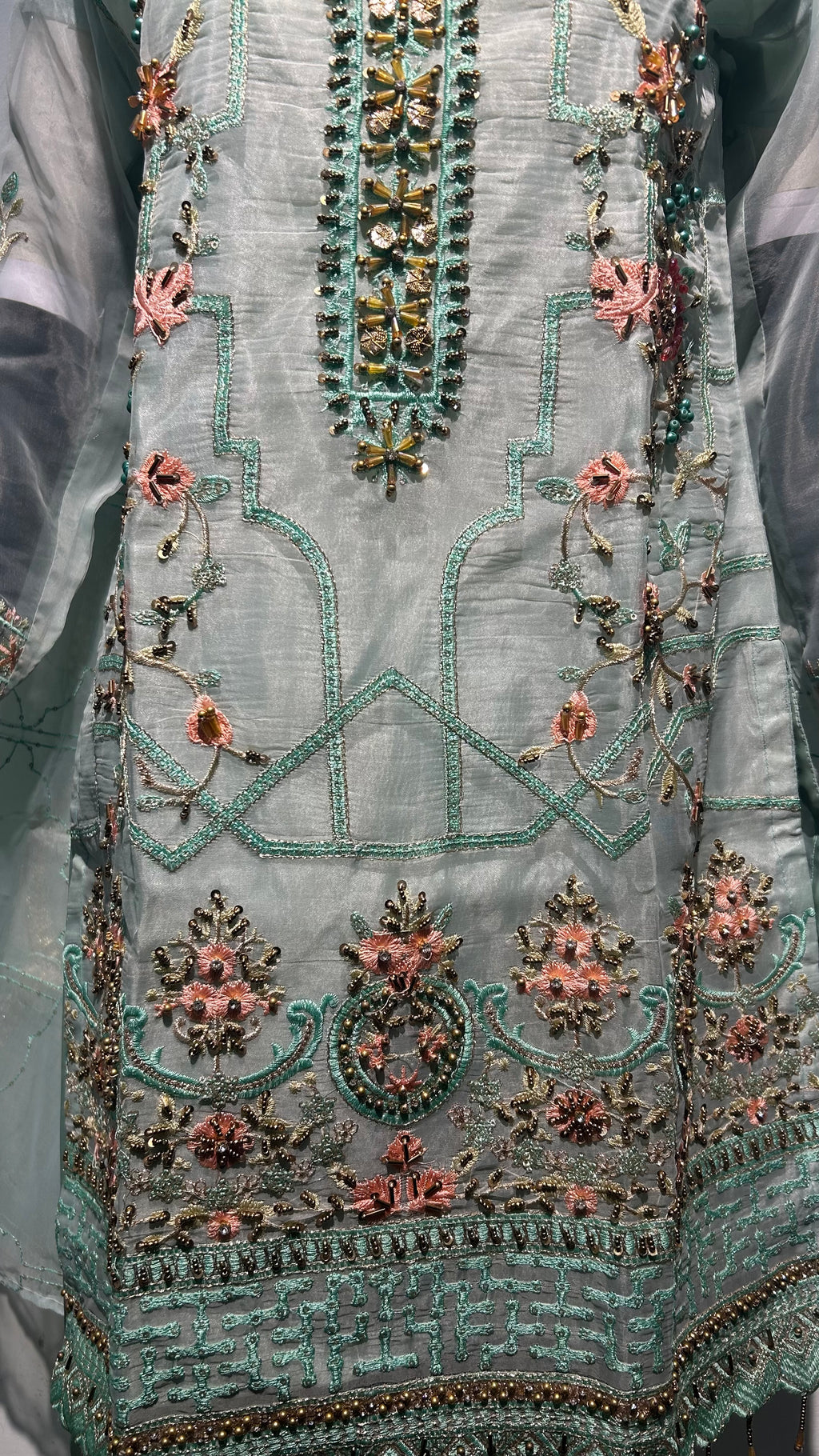 Organza’ seagreen 3pc