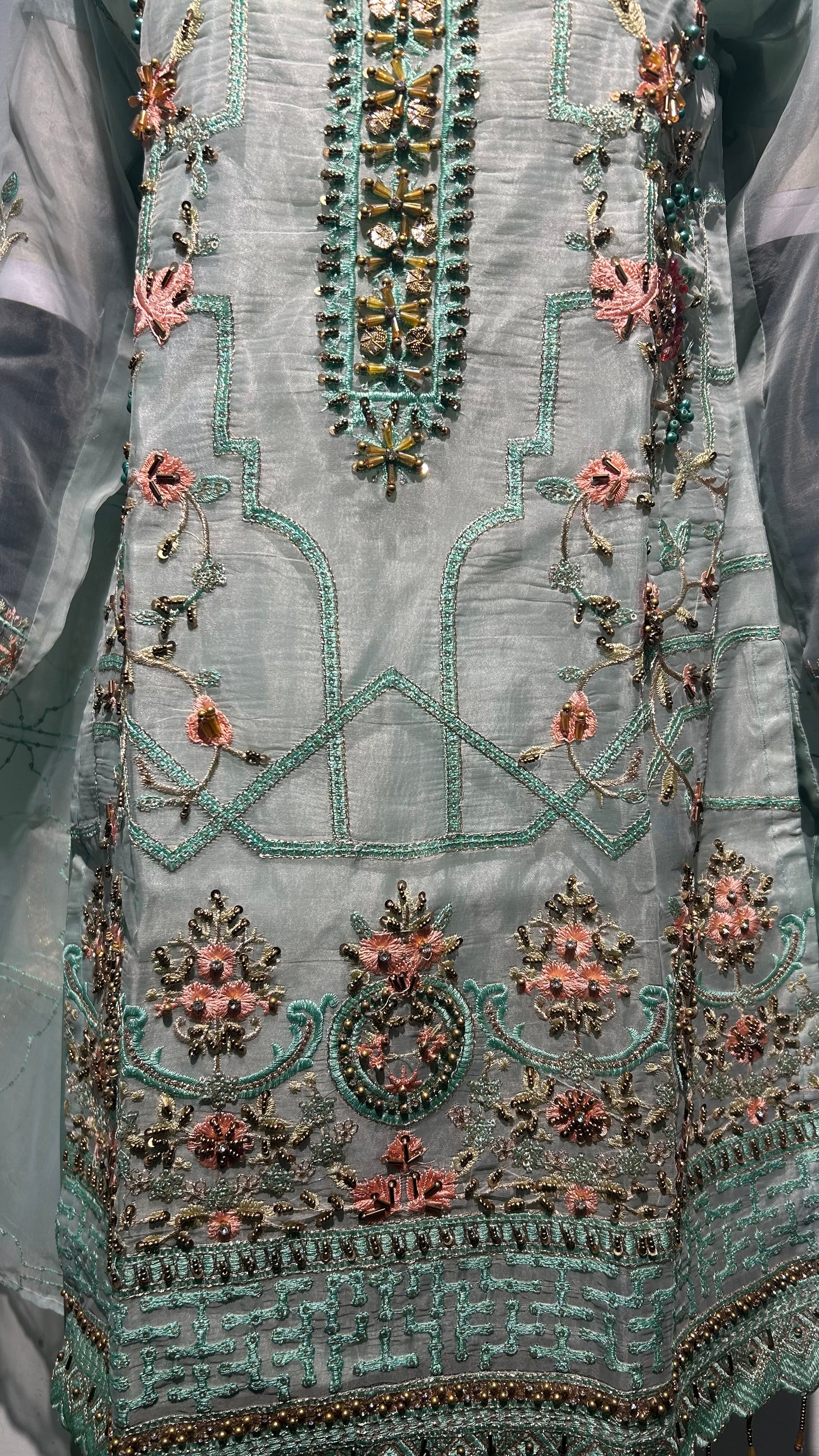 Organza’ seagreen 3pc