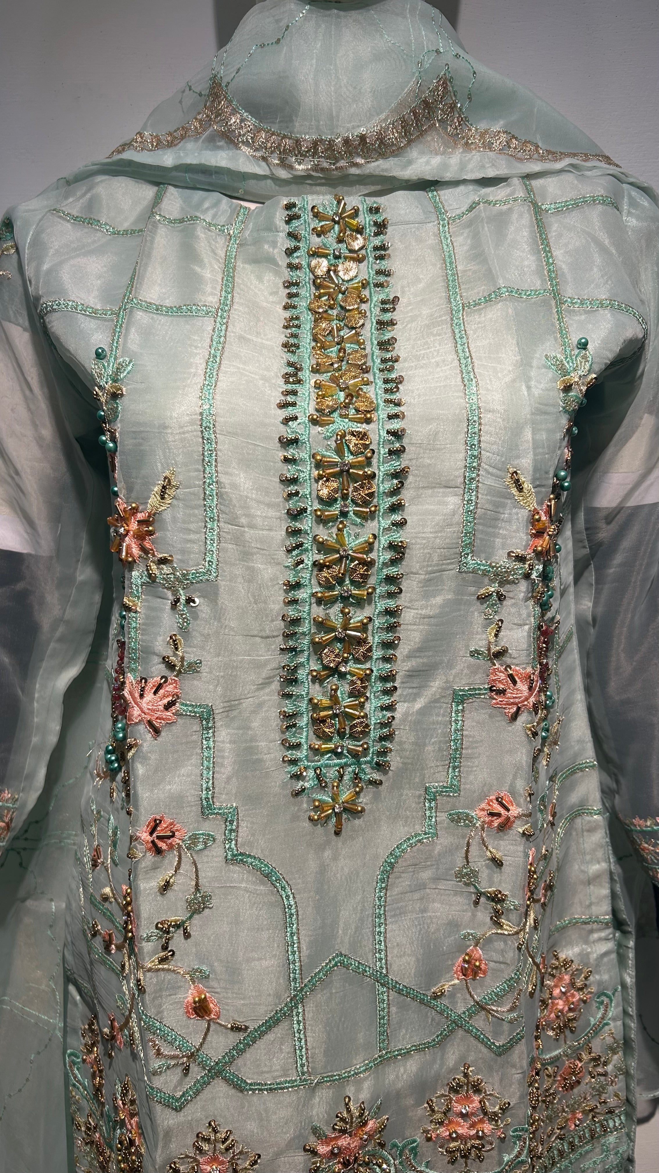 Organza’ seagreen 3pc